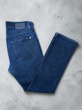 7 For All Mankind Men’s Luxe Performance Straight Jean - Dark Blue